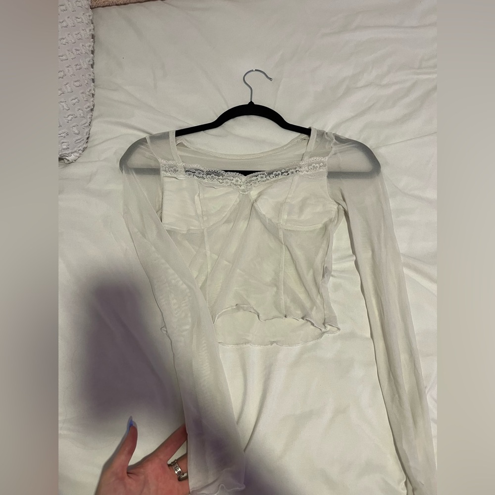Sheer white long sleeve
